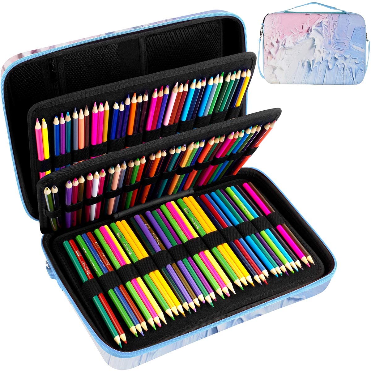 360 Slots Colored Pencil Case Organizer Gel Pens with Shoulder