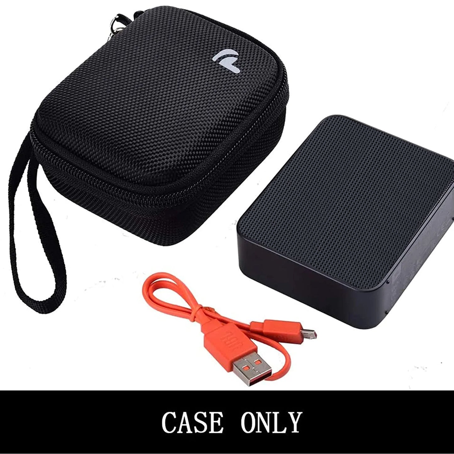 Case Compatible for JBL GO 2/ for JBL GO Portable Bluetooth Waterproof Speaker, Travel Storage Bag Holder Fits for USB Cable and Charger. (Speaker and Accessories not Includes)-Black